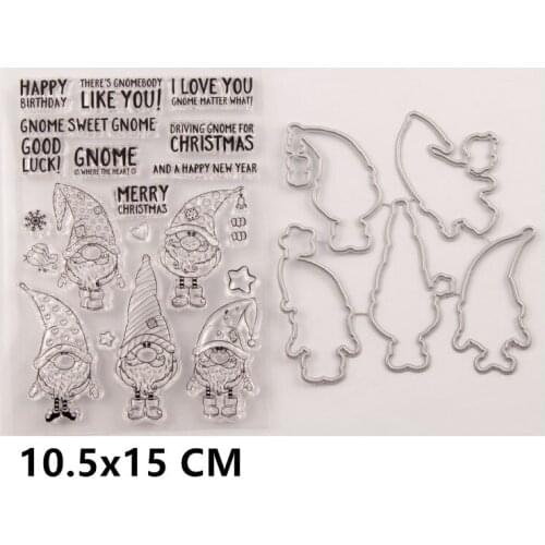 2021 New Santa Claus English Clear Stamps and Metal Cutting Dies DIY Scrapbooking Embossing Album Seal Template Punch Stencils