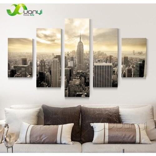 5 Panels New York City Picture Home Decorative Canvas Painting Modern Wall Picture For Living Room Canvas Print Unframed PR1251