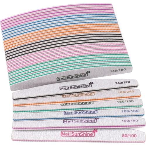 50pcs/lot Strong Sandpaper Nail Files For Manicure Buffer Mix Grits Buffing Polisher Block Washable Pedicure Nail Salon Tools