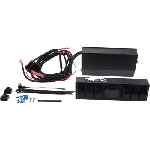 6-Rocker Switch Panel with Bracket and Voltmeter for Jeep Wrangler JK JKU