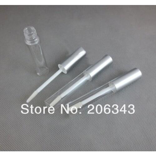 8ml transparent lip cream tube or soft tube or lip gloss with matt silver lid