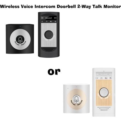 Wireless Voice Intercom Doorbell 2-Way Talk Monitor with 1*Outdoor Unit Button 1* Indoor Unit Receiver Smart Home Security