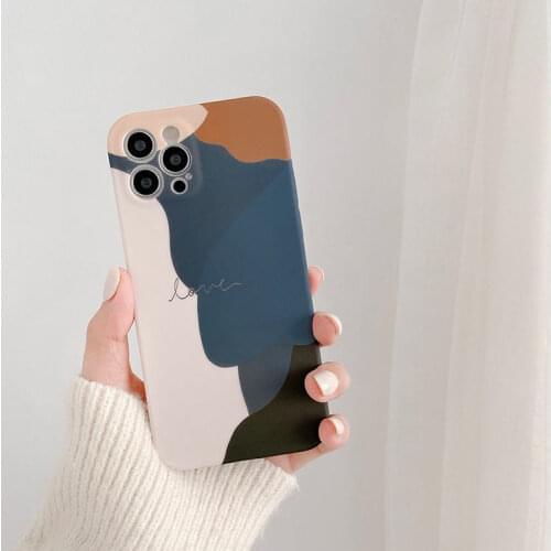 Art Retro Abstract Geometry Phone Case For iPhone 11 12 Pro Xs Max X XR 8 7 Plus SE 2020 Soft Silicone Graffiti Cover Coque