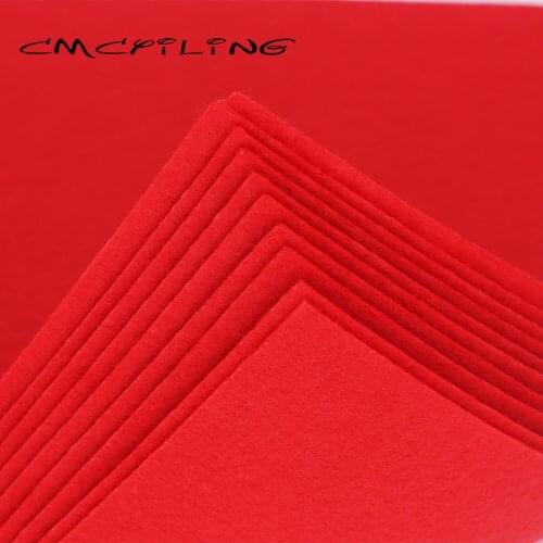 CMCYILING 10 Pcs/lot 30*30cm Red Felt Fabric 1 MM Thickness Polyester Cloth For DIY Crafts Dall Scrapbook Felt Sheet