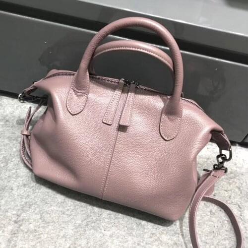 Cowhide Lady Women Handbag Genuine Leather Shoulder Messenger Bags for Women Purse Chocolate Black Blue Purple Yellow Khaki