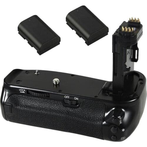 JINTU Pro Vertical Shutter Battery Grip Holder +2pcs LP-E6 Battery Kit For Canon EOS 6DII 6D Mark II DSLR Camera as BG-E21