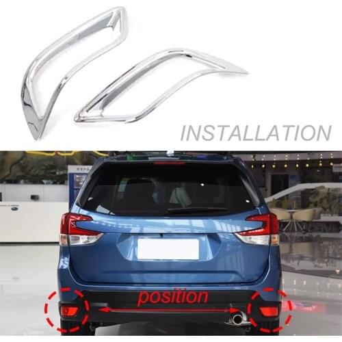 Exterior Accessories Rear Fog Light Lamp Cover Trim ABS Chrome 2pcs For Subaru Forester SK 2019 2020 Car Styling Accessories