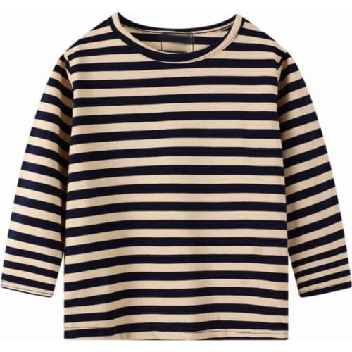27kids 2-7Years Cotton Boys T-Shirt Spring Autumn Children Kids Long Sleeve Shirts Fashion Babys Stripe Tops