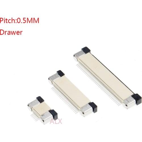 10PCS FFC FPC CABLE CONNECTOR SOCKET PITCH 0.5MM HIGH 2MM Drawer top Contact Type SOCKETS 4P 6P 8P 10P 12P 16P 20P 30P 40P