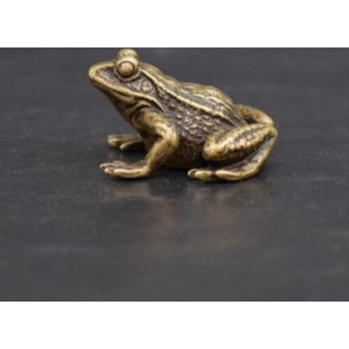 China collection archaize brass frog Small statue