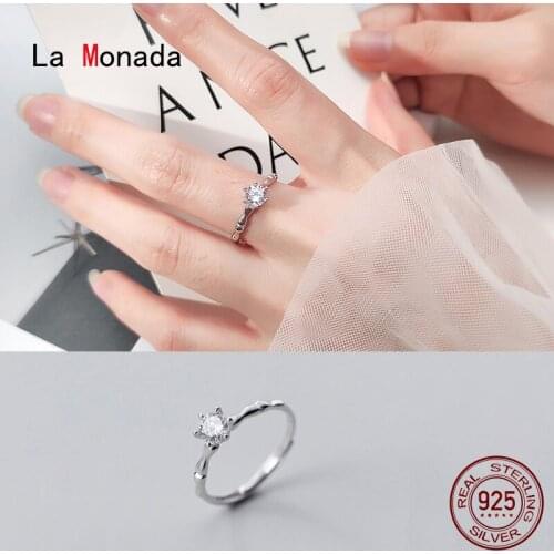 La Monada Women Ring 925 Sterling Silver Beautiful Minimalist Rings For Women 925 Silver Fine Jewerly Rings Woman Bamboo