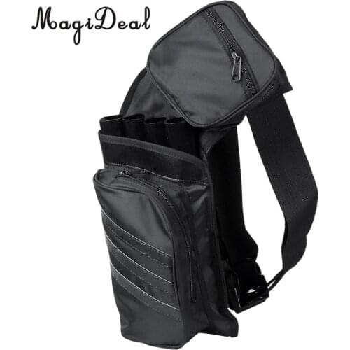 MagiDeal Archery Arrow Quiver Holder Belt Waist Recurve Bow Hunting 4 Tubes Black Back Side Quiver