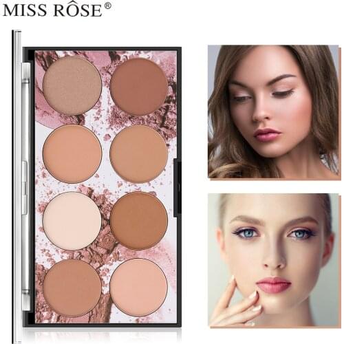 MISS ROSE makeup 8 colors long-lasting oil control makeup makeup powder waterproof repair concealer powder