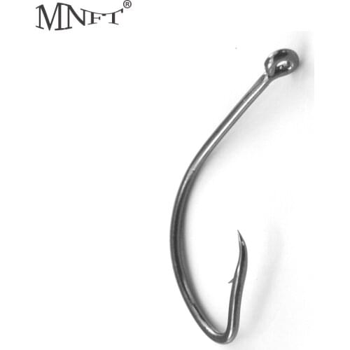 MNFT 12Pcs/Pack High Carbon Steel Fishing Non-stick Coating barbed Hooks 4/0 7381Black Nickel Sharp Octopus Hooks Factory Price