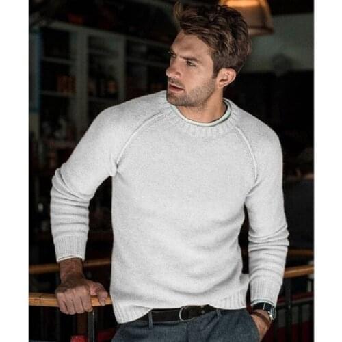 Mens Casual Long-sleeved Round Neck Pullover Knit Sweater Mens Bottoming Shirt Knit Sweater Men Clothing Mens sweater