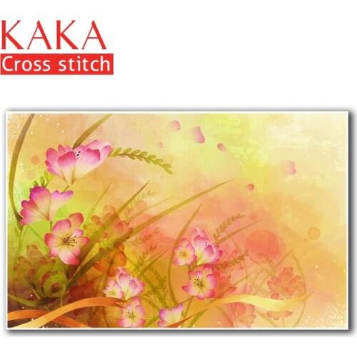 Cross stitch kits,Embroidery needlework sets with printed pattern,11CT-canvas for Home Decor Painting,Flowers Full NCKF027