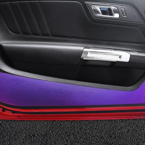 Door Anti-kick and Anti-dirty Stickers Interior Decoration Accessories for 2015-2020 Ford Mustang Car Anti Kick Pad