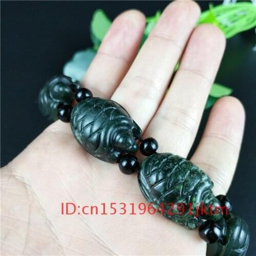 Jade Black Gifts Charm Women Men Bracelet for Amulet Natural Jewelry Fashion Tortoise Green Chinese Jadeite