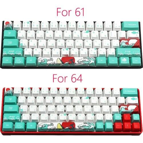 New 109 Beautiful View PBTkeycap OEM Height Five-sided Heat-up Korean Japanese Keycap For Cherry MX Annie Mechanical Keyboard