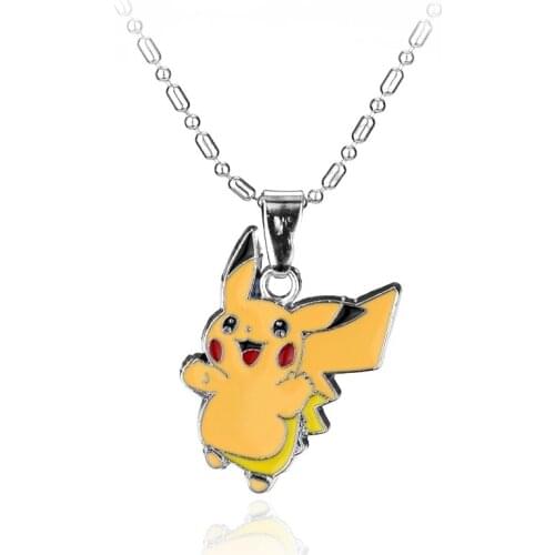 Pokemon Pikachu GO Necklace Pendant Cartoon Cute Anime Figure Necklace Toys For Boys Girls Christmas Birthday Gift
