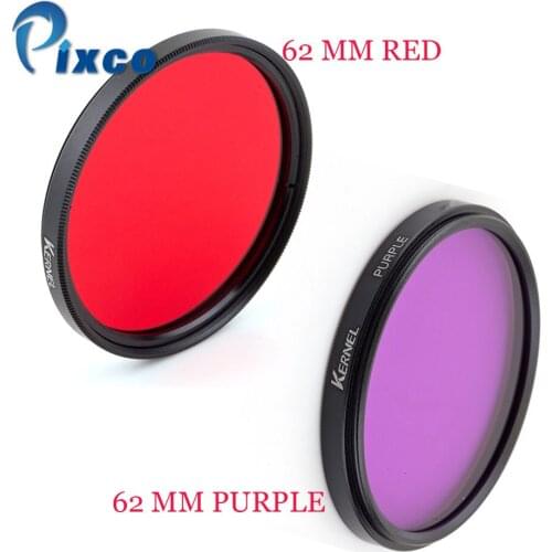 Pixco 62MM Red or purple Accessory Complete Full Color Special Filter for Digital Camera Lens