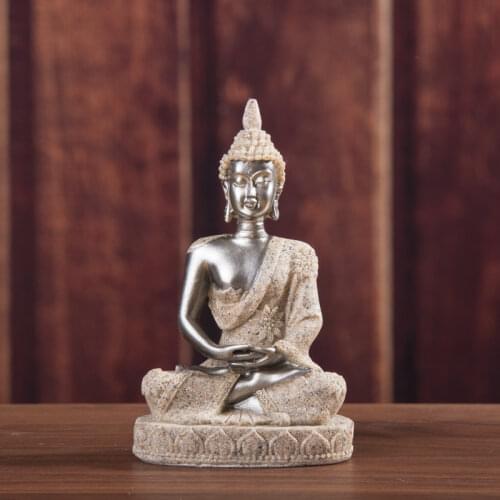 Crafts Sandstone Sitting Buddha Sculpture Buddha Statue Zen Tantric Decoration Home Decoration Resin Decoration Gift