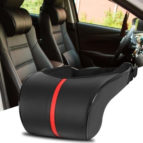 PU Leather Car Neck Pillow Memory Foam Neck Rest Seat Headrest Cushion Pad Head Support Auto Interior Accessories
