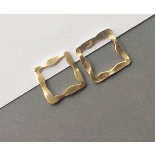 20pcs/Lot Charms Open Rectangle Frame Pendant Brass Material Diy Mini Necklace Earring Geometric Jewelry Making