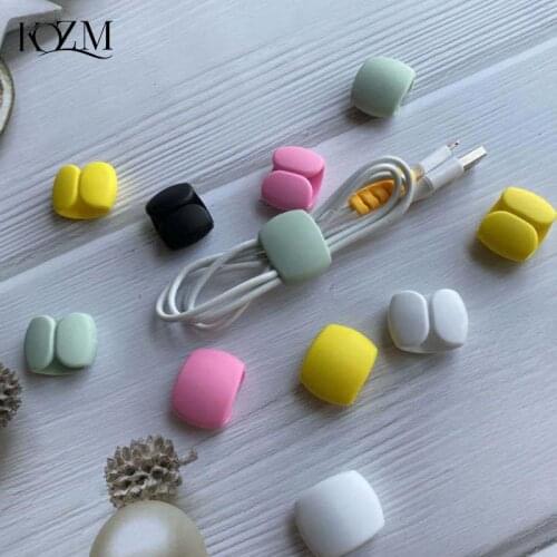 Portable Reusable Cable Clips Charger Cord Organizer Earphone Line Tidy Holder Cable Management Winder