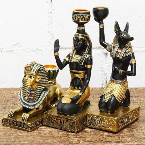 Durable Candle Holder Vintage Egyptian Goddess Figurine Candle Holder Beautiful Candlestick Home Desktop Decor Decoration Crafts
