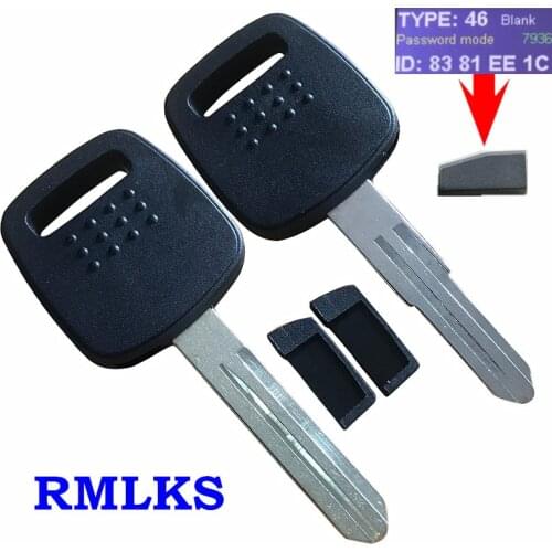 Replacement transponder chip key for Nissan Micra Almera Primera Note Pathfinde P11 Key 46 Chip Key Blank 4D60 Ignition Key