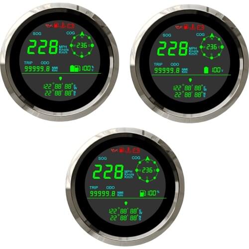 85mm LCD GPS Speedometer 0-299 km/h MPH Knots Digital GPS Speedometer With Trip ODO COG Fuel Gauge Voltmeter For Boat Marine