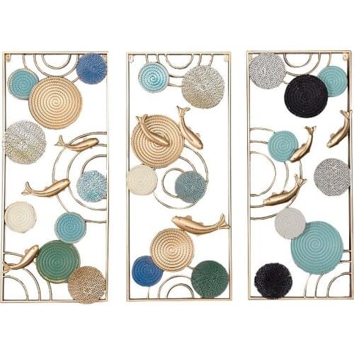 Modern light luxury iron art wall hanging fashion living room entrance porch three-dimensional home decoration accessories