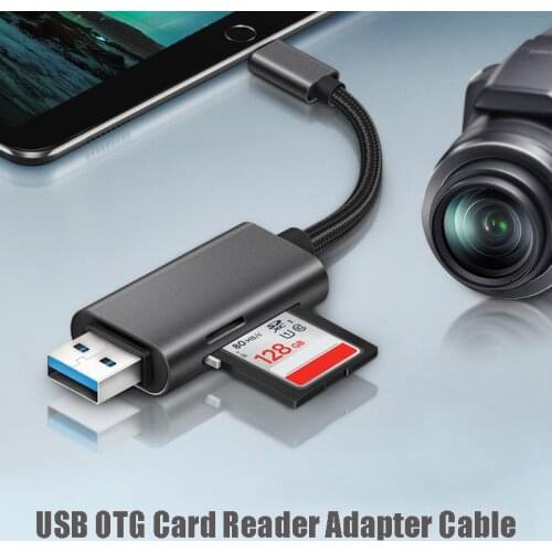 TF/SD Card Reader USB OTG Adapter Cable for iPhone XS MAX iPad Lightning to SD Card Camera Reader for SLR Phone Computer Switch