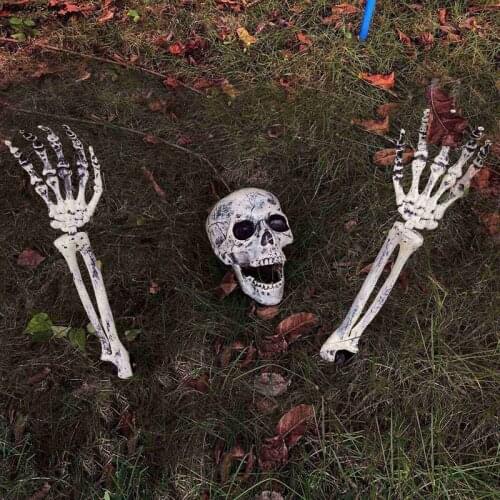 Halloween Decoration Skull Hand Bone Simulation Skull Props Bar Secret Room Scary Skull Ornaments Garden Decor Scary Bones Hands