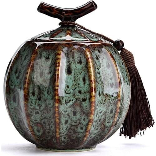 Kiln Cremation Urn - Funeral Urn for Pet - Made in Ceramics Hand-Painted- Display Burial Urn at Home or in Niche at Columbarium