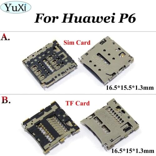 YuXi Sim Card Reader Socket Holder Slot Tray replacement for Huawei Ascend P6 P6S U06 C00 T00 U00 honor P6 X1 MediaPad 7D 501u