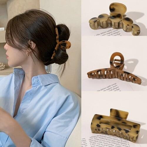 Vintage Claw Clip Women Hair Clip Elegant Leopard Geometry Hair Clips Hair Accessories Hair Claw Clip Girls Hair Clips for Hair