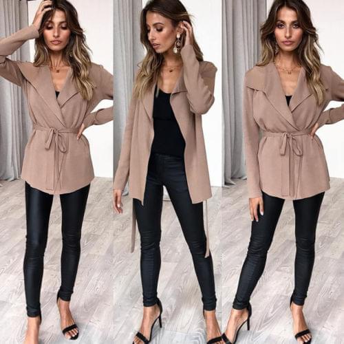 Jacket 2018 New Brand Fashion Women Ladies Long Waterfall Coat Jacket Cardigan Sashes Long Sleeve Jackets