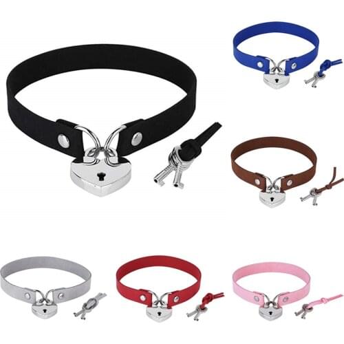 2020 Lock Heart Key Choker Collar Women Black Gothic Heart Choker Necklace on Neck Goth Accessiores Handmade Jewelry Party Gift