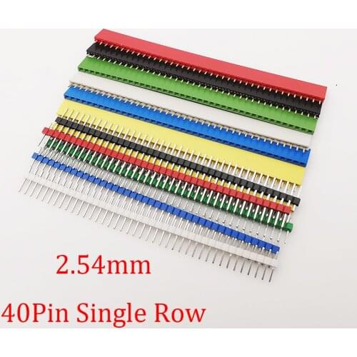 5Pair 2.54mm 40Pin Single Row Male Female Pin Header PCB Board Connector Strip 2.54mm 40P Pinheader Plug Socket for Arduino