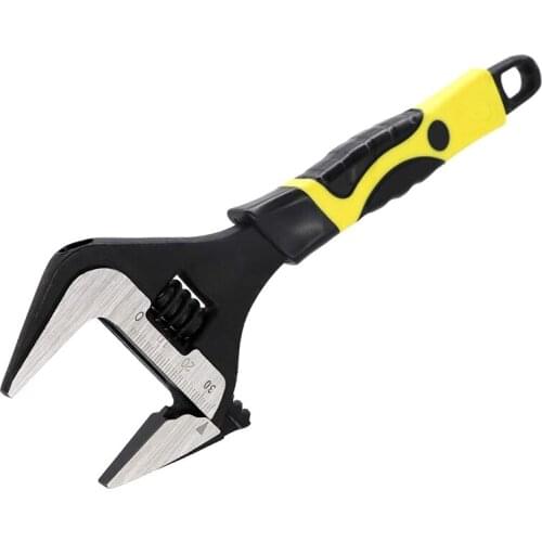 8-Inch Adjustable Wrench Wide Opening Ultra-Thin Wrench Chrome Vanadium Alloy Adjustable Spanner and Pipe Forceps