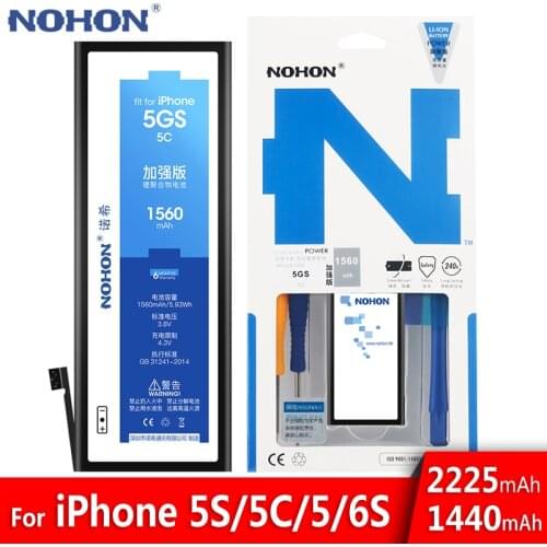 NOHON Battery For iPhone 5S 5C 5 5G 6S iPhone5 iPhone5S iPhone6S Replacement Batteria Lithium Polymer Bateria Real Capacity
