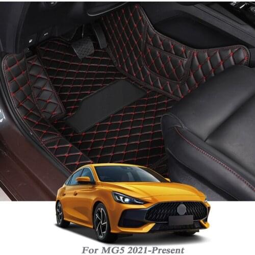 Car Styling PU Leather Floor Mat For MG5 2021-Present LHD Auto Foot Pad Automobile Carpet Warterproof Cover Internal Accessories
