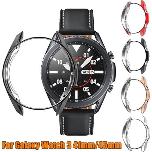Protective Case For Samsung Galaxy Watch 3 41mm 45mm Soft TPU Cover Shockproof Plating Bumper Shell Smartwatch Accessories