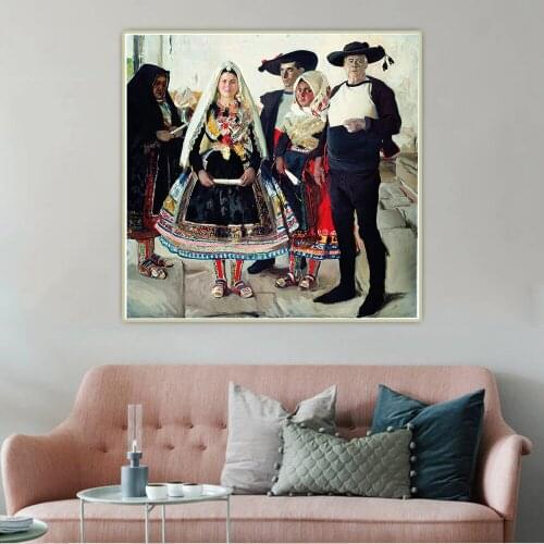 Citon Joaquin Sorolla《Lagarterana Bride》Canvas Art Oil Painting Artwork Poster Decorative Picture Wall Decor Home Decoration