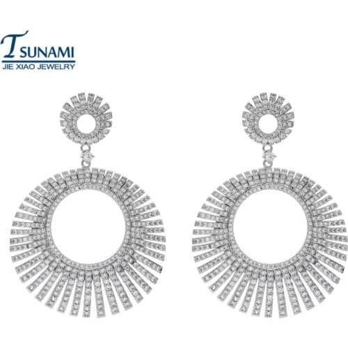 Extravagant round zircon earrings Top quality AAA miniature zircon earrings Womens fashion jewelry gifts ER-092