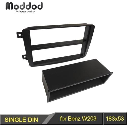 1 Din Fascia for BENZ C CLASS W203 Stereo Panel With Storage Pocket CD DVD Refitting Installation Trim Kit Face Frame