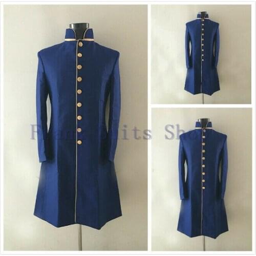 Slim Fit Fashion Brand Men Blue Long Blazers Mens Casual Dinner Suit Business Single Breasted Blazer Male Brand Clothing