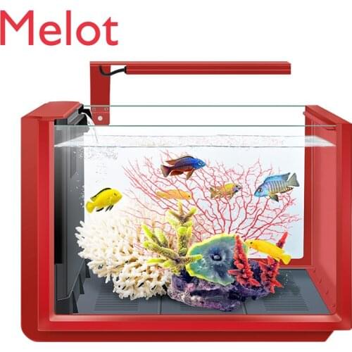 Mini Desktop Fish Tank Ecological Change Water Super White Glass Home Office Living Room Goldfish Creative Self-Circulation